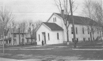 The first Prairie Street Mennonite Church building.