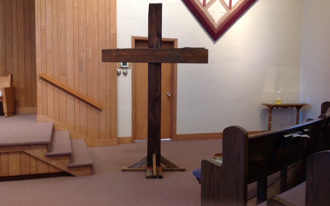 Cross at the front of the sanctuary